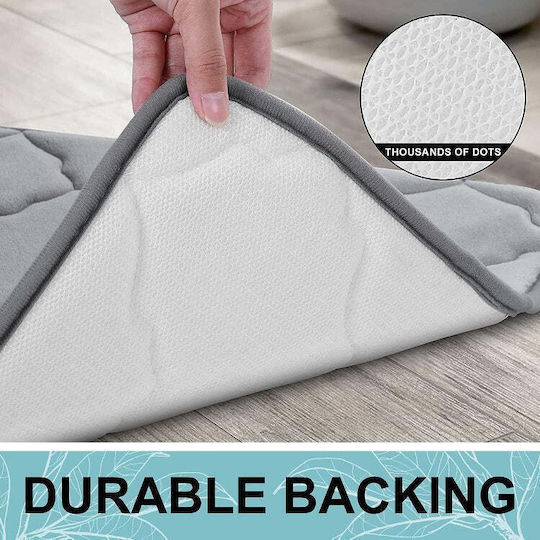 Non-Slip Bath Mat Microfiber Grey 50x40cm