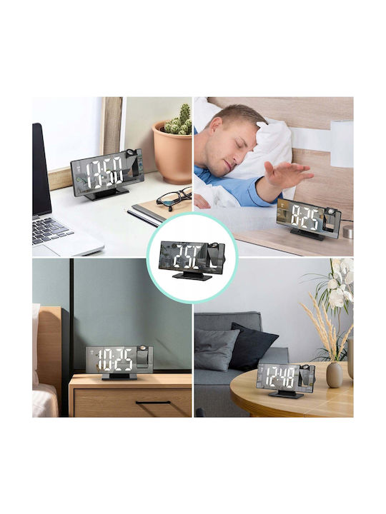 Ceas De Masă Digital Silentios Led Cu Ceas Deșteptător Negru