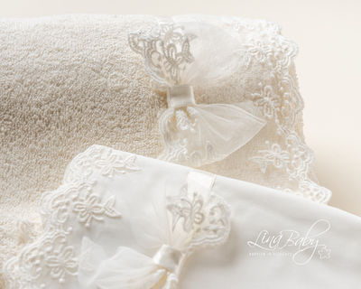 Lina Baby Christening Oilcloths Set Ecru