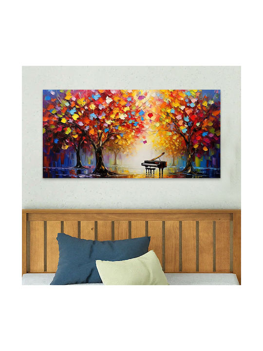 Megapap Piano In Colorful Forest Painting on Canvas 120x60cm