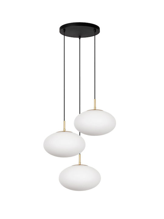 Lucide Lightning Pendant Light Three-Light for Socket E27 Gold