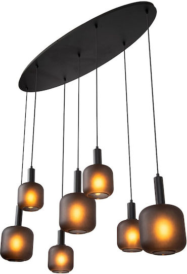 Lucide Lightning Κρεμαστό Φωτιστικό Μαύρο για 7 Λαμπτήρες E27