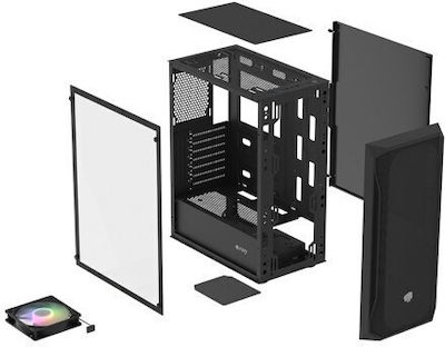 Natec Fury Shobo SH4 RGB Gaming Midi Tower Computer Case with Window Panel Black