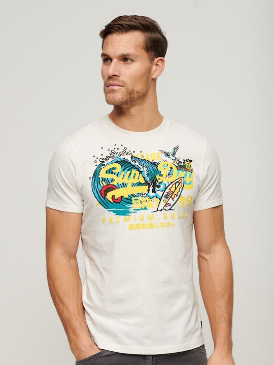 Superdry Herren T-Shirt Kurzarm Weiß