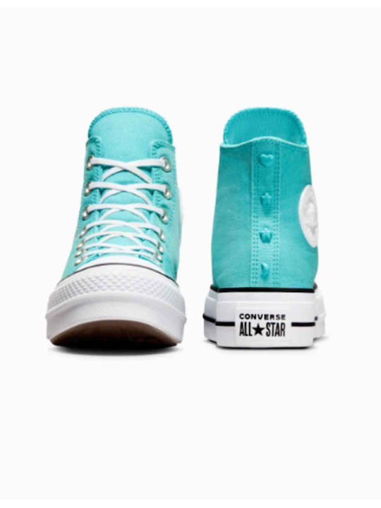 Chuck Taylor All Star Lift Γυναικεία Flatforms Μποτάκια Τιρκουάζ