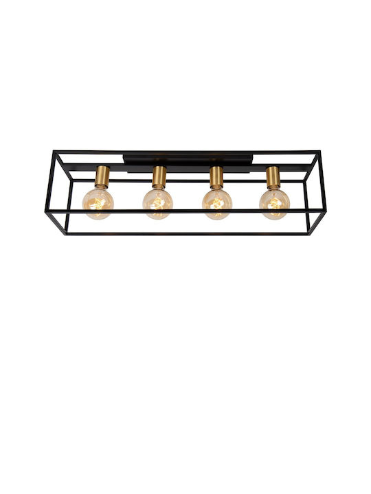 Lucide Lightning Ceiling Mount Light Black with Socket E27