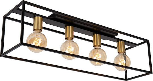 Lucide Lightning Ceiling Mount Light Black with Socket E27