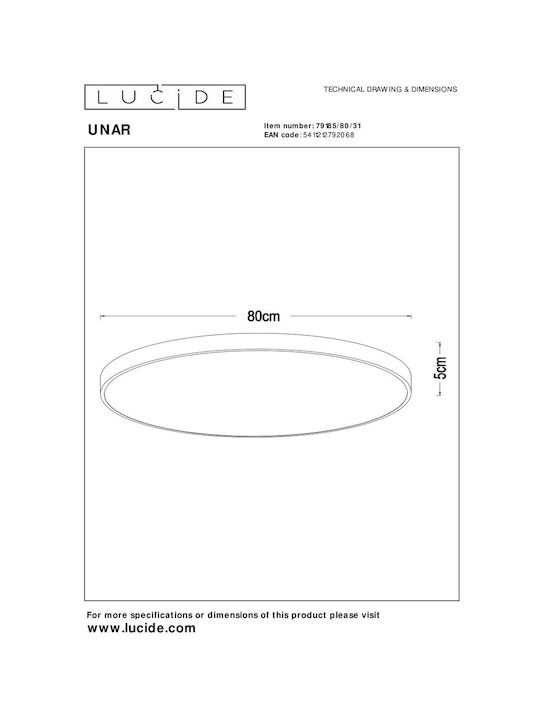 Lucide Lightning Πλαφονιέρα Οροφής Λευκή με Ενσωματωμένο LED