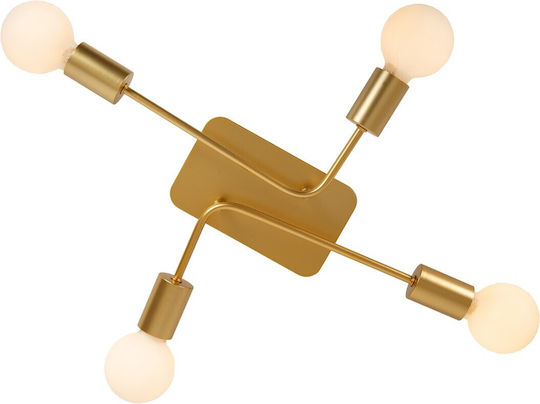 Lucide Lightning Deckenleuchte Gold mit Fassung E27