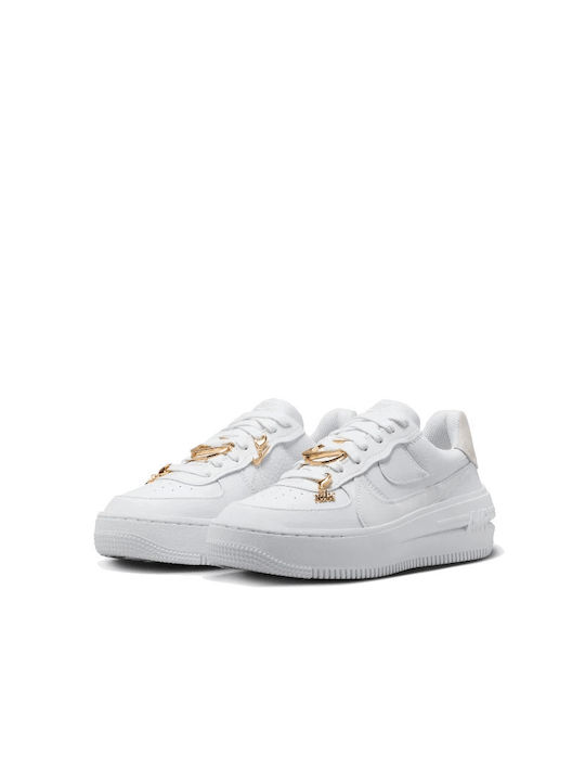 Nike Air Force 1 Low PLT.AF.ORM Damen Sneakers White Metallic Gold