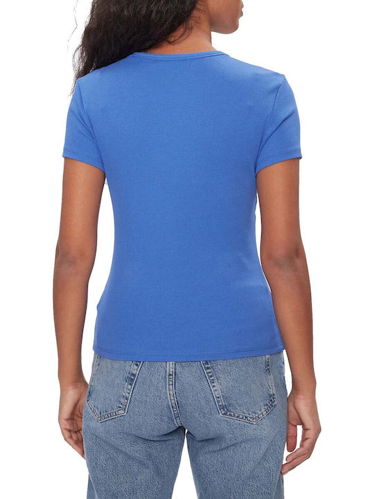 Tommy Hilfiger Women's Summer Blouse Short Sleeve Blue