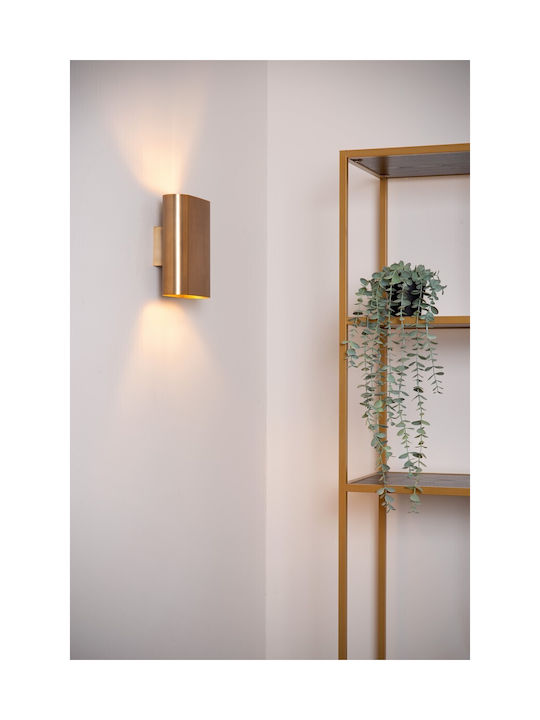 Lucide Lightning Μοντέρνο Φωτιστικό Τοίχου με Ντουί E14 Χρυσό 8x8x20εκ.