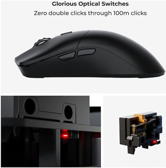 Glorious PC Gaming Race O2 Pro Ασύρματο Gaming Ποντίκι 26000 DPI Μαύρο