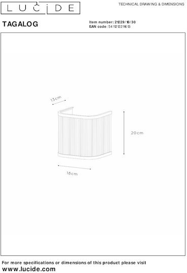 Lucide Lightning Modern Lamp Wall with Socket E27 Black
