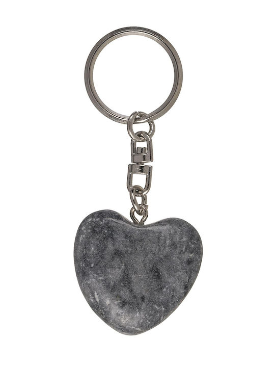 Herz Schlüsselanhänger Sorgenstein Bunter Stein/Metall 3cm In Verschiedenen Farben