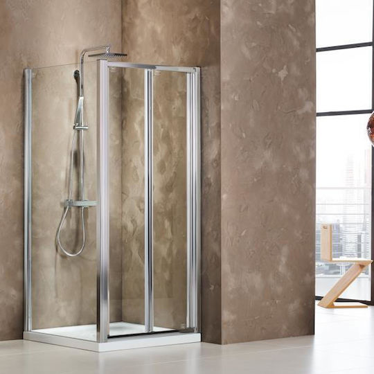 Devon Σταθερό Πλαϊνό Μπανιέρας 69-72x140cm Clean Glass Chrome