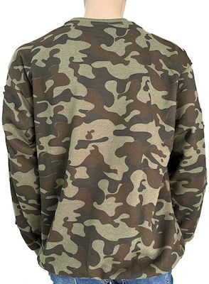 Bodymove Sweatshirt Militär 100% Baumwolle in Khaki Farbe