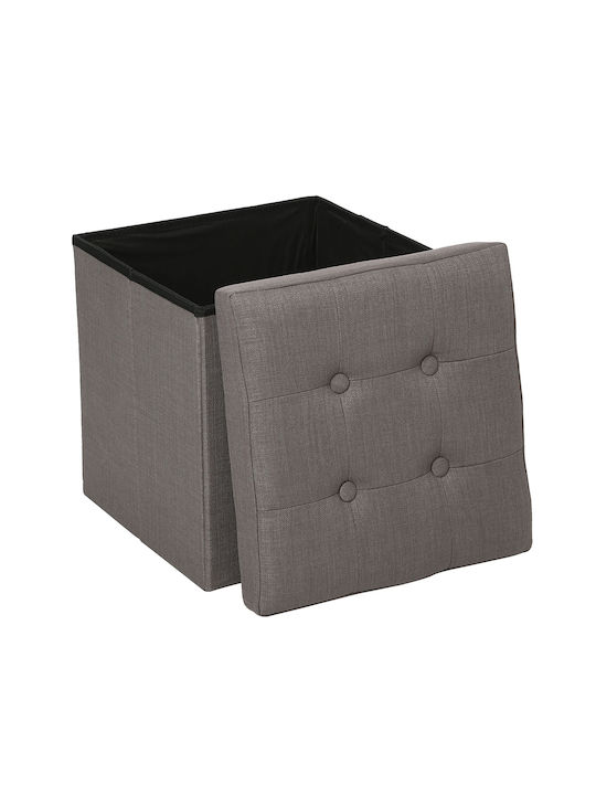 Stool For Living Room With Storage Space Upholstered with Fabric A-s Lysandre Grey 38x38x38cm