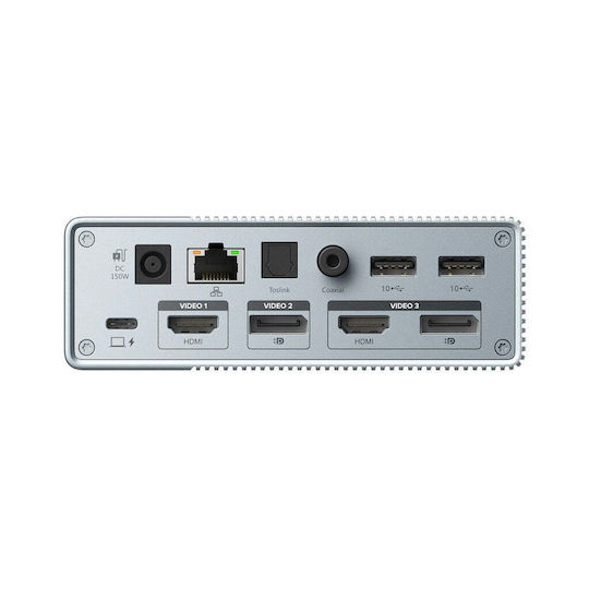 Targus HyperDrive GEN2 USB-C Докинг станция с HDMI/DisplayPort 4K PD Ethernet и свързване 3 монитора Сребрист