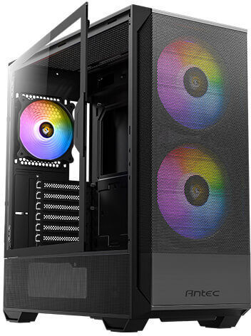 Antec NX416L Gaming Midi Tower Κουτί Υπολογιστή με Πλαϊνό Παράθυρο και RGB Φωτισμό Μαύρο