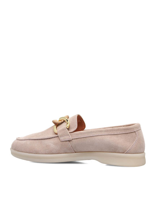 Leder Damen Mokassins in Rosa Farbe