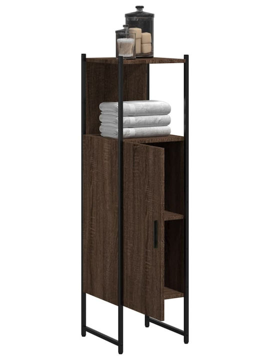 vidaXL Rafturi de baie Raft Baie Lemn 33x33x120.5cm Maro