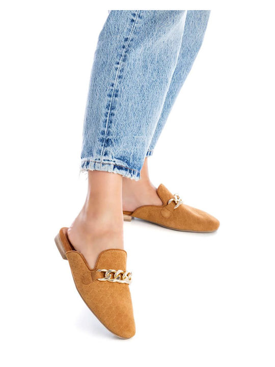 Flat Suede Mules σε Ταμπά Χρώμα