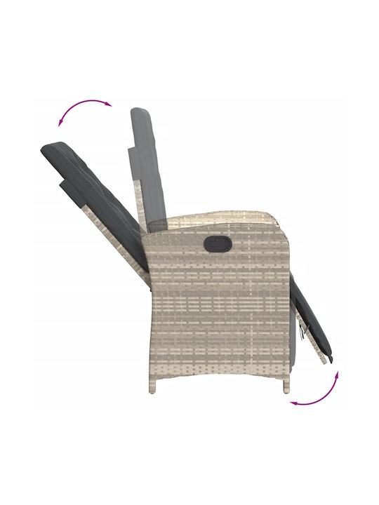Scaun de exterior Rattan Gri cu pernă