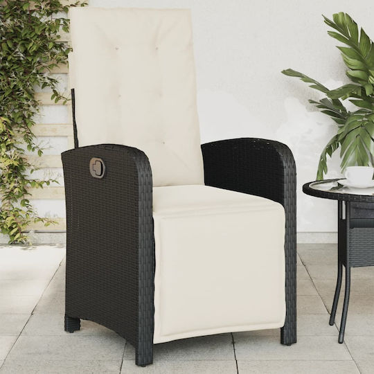 Outdoor-Stuhl Rattan Black mit Kissen