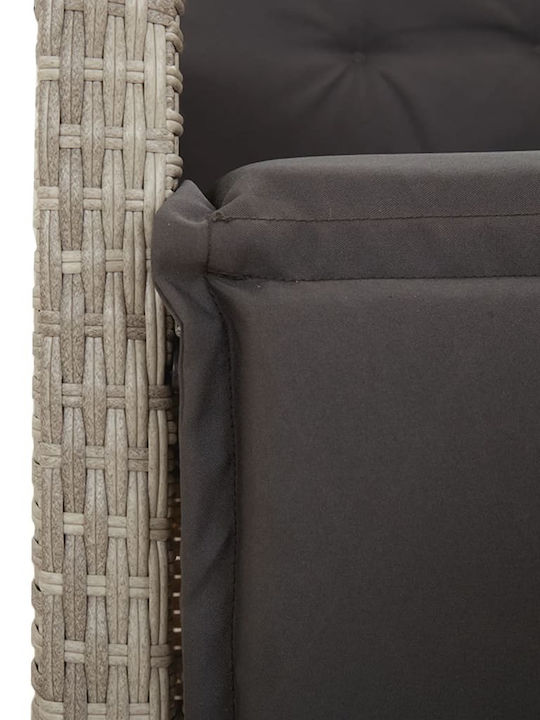 Scaun de exterior Rattan Gri cu pernă