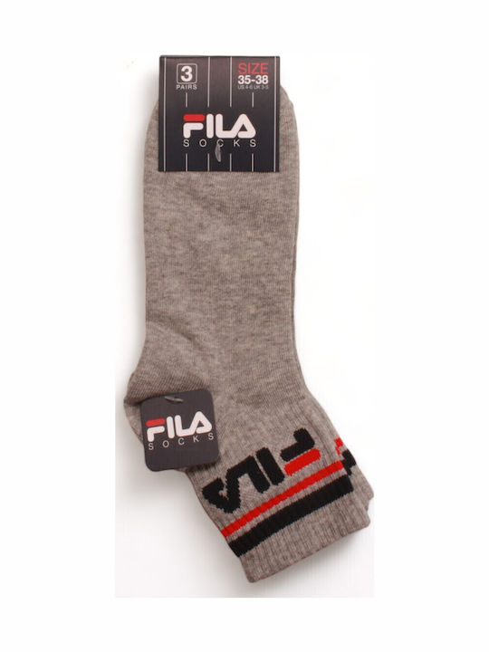 FILA Plain Μονόχρωμες Κάλτσες Γκρι 3Pack