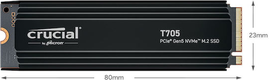 Crucial T705 with heatsink SSD 1TB τύπου M.2 με σύνδεση PCI Express 5.0 και Ψύκτρα CT1000T705SSD5