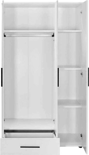 Triple Door Wardrobe Bianco White 103x52x187cm