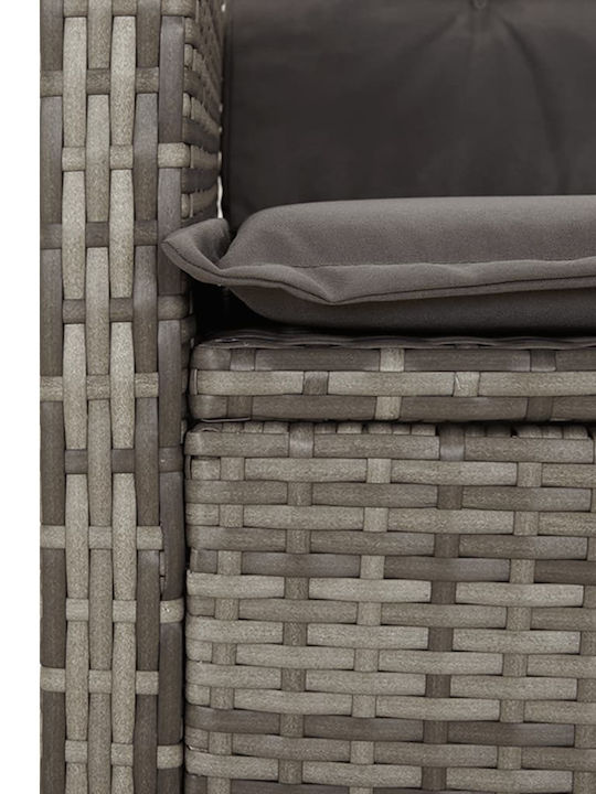 Bistro Garden Lounge Set for Small Outdoor Spaces 3 Pieces Gray with Pillows