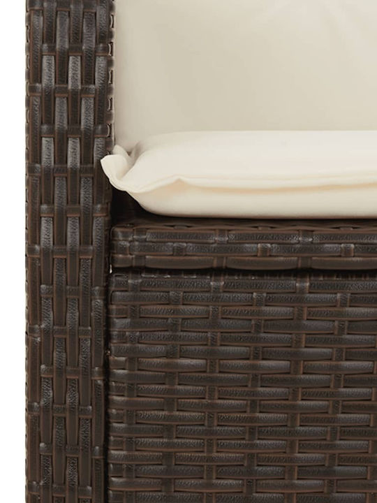 Bistro Living Room Set for Small Outdoor Spaces 3 Pieces Brown with Pillows