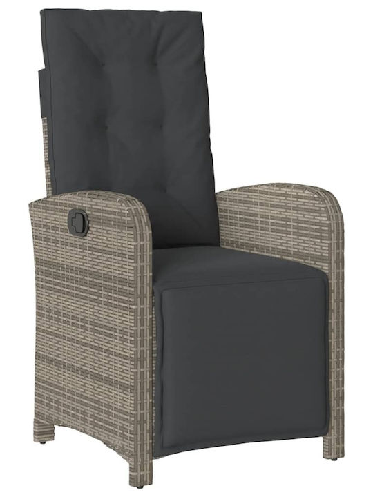 Bistro Living Room Set for Small Outdoor Spaces 3 Pieces Gray with Pillows