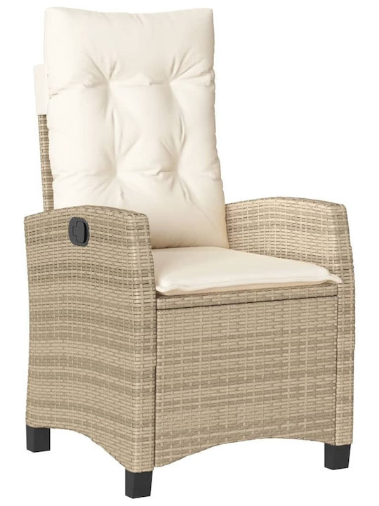 Bistro Garden & Outdoor Furniture Set for Small Outdoor Spaces 3 Pieces Beige with Pillows