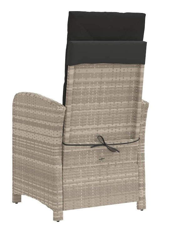 Bistro Living Room Set for Small Outdoor Spaces 3 Pieces Light Gray with Pillows