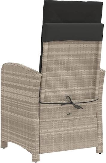Bistro Living Room Set for Small Outdoor Spaces 3 Pieces Light Gray with Pillows