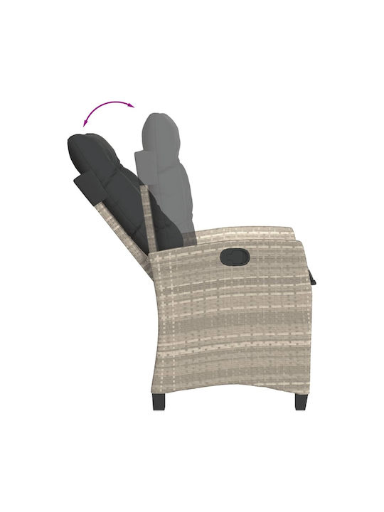 Bistro 3-Piece Living Room Set for Small Outdoor Spaces Light Gray with Pillows