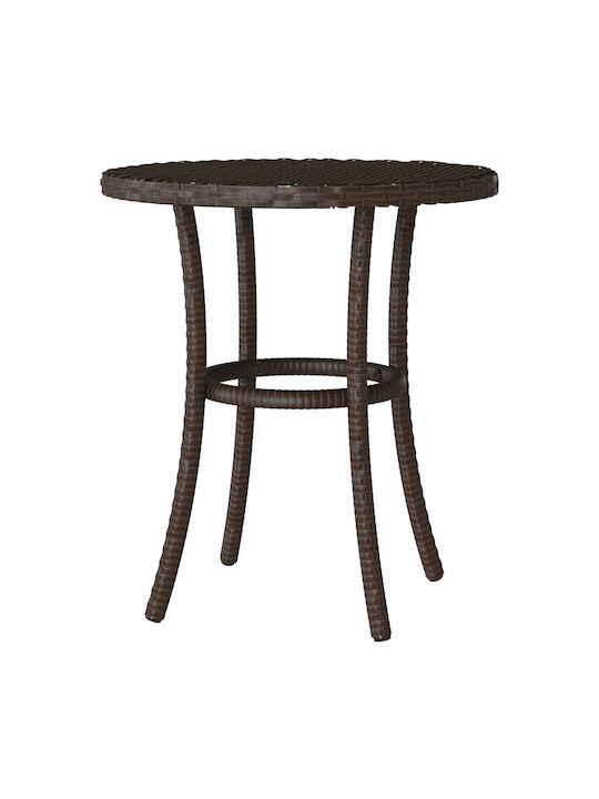 Bistro Garden & Outdoor Furniture Set 3 Pieces Brown with Pillows for Small Balcony