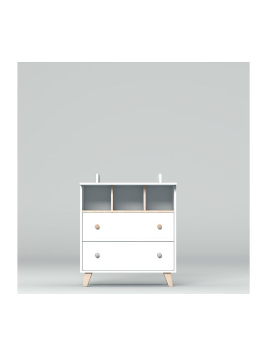 Baby Dresser with 2 Drawers White 86x48x92cm