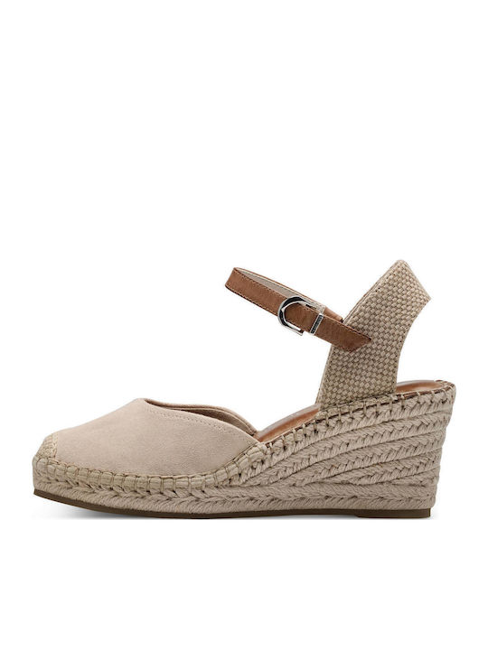 Women's Leather Platform Espadrilles Pink