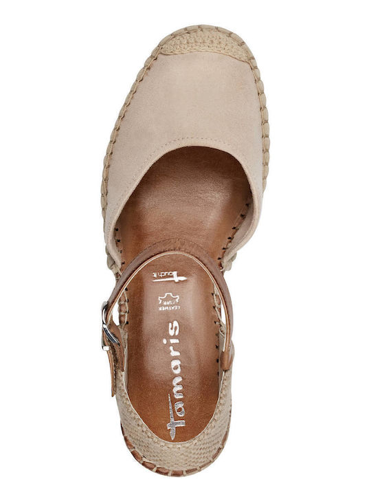 Women's Leather Platform Espadrilles Pink