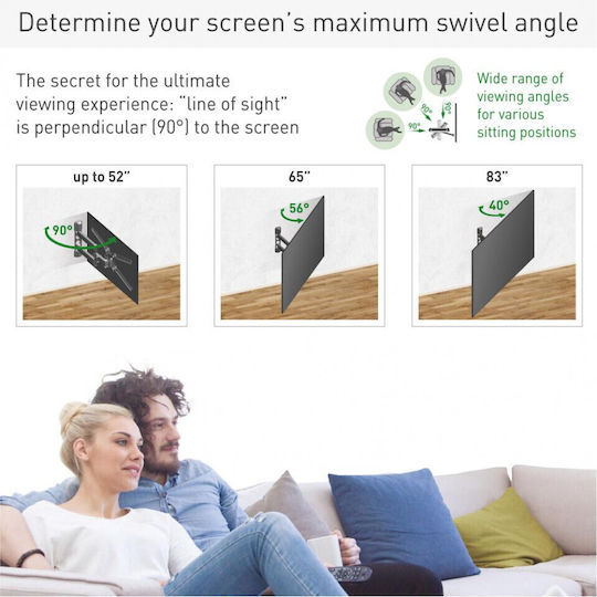 Barkan Wall TV Mount with Arm up to 83" and 50kg Black