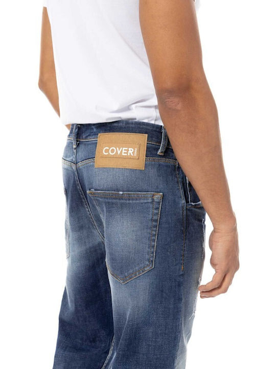 Pantaloni Jeans pentru Bărbați Cropped Elastic BLUE DENIM
