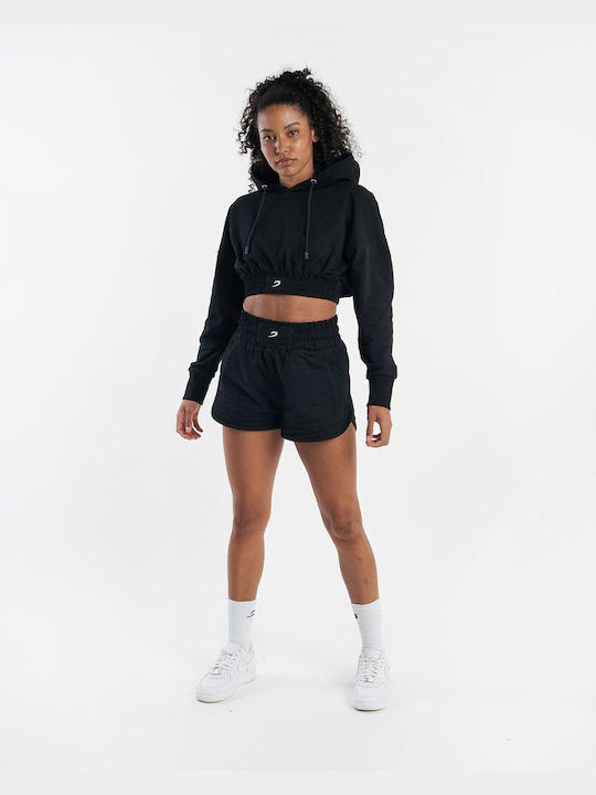 Boxraw Women's Cropped Hooded Sweatshirt Black