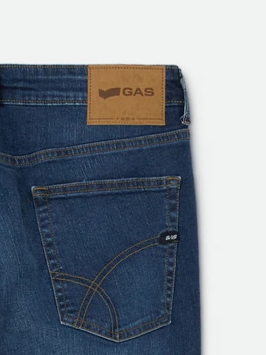 Gas Albert Simple Men's Jeans Pants Dark Blue