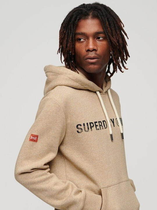 Superdry Herren Sweatshirt mit Kapuze Beige