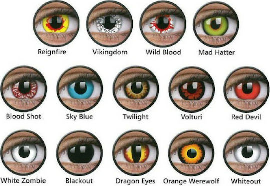 ColourVUE Crazy Lens 2 Ημερήσιοι Έγχρωμοι Χωρίς Διοπτρία Φακοί Επαφής Υδρογέλης Orange Werewolf